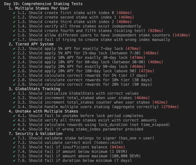 Tests related to Staking, Unstaking