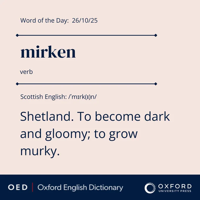 The OED definition of 'mirken', today's word of the day.
