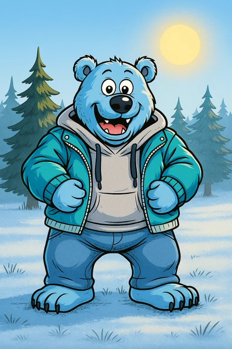 A happy Polar Bear enjoying a cold sunny morning.