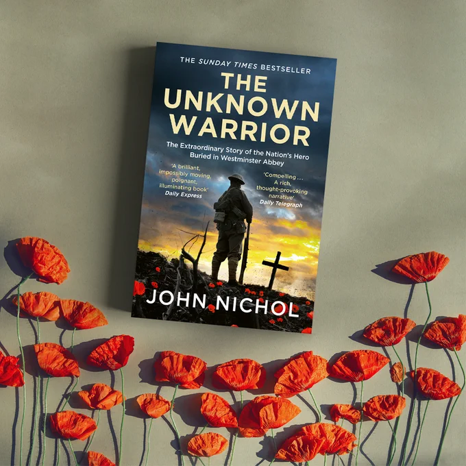 John's book sits on a bed of poppies