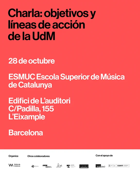 CHARLA: Objeteivos y lúnes de acción de la Unión de Músicos