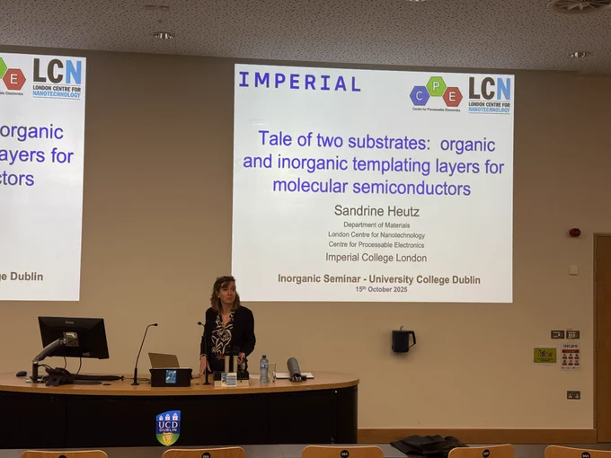 Sandrine Heutz presenting her talk