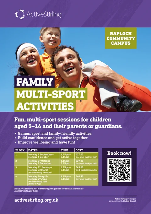 Family Multi-Sport Activities in Raploch  - for children age 5-14yrs and their parent or guardians