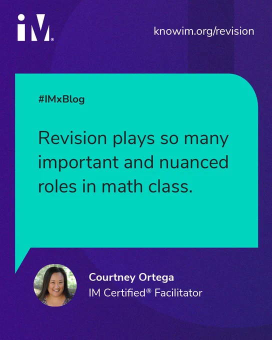 Revision in math isn’t just fixing mistakes—it’s how students deepen understanding, sharpen reasoning, & communicate ideas.

💡 Read more in our latest #IMxBlog post: “The Role of Revision in Math Class.”
👉  knowim.org/revision 

#IMMath #ThinkbackThursday #MathTeaching