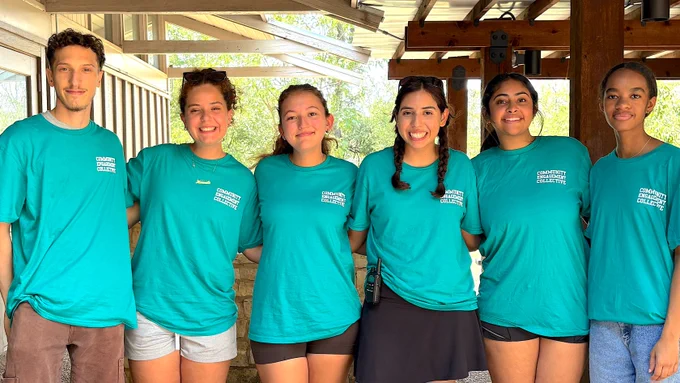 Group of Community Engagement Collective students at their fall retreat