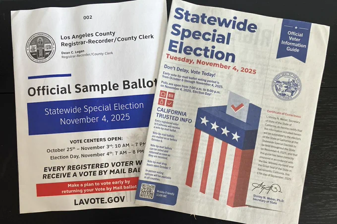 Sample ballot and voter information guides for the CA statewide special election
