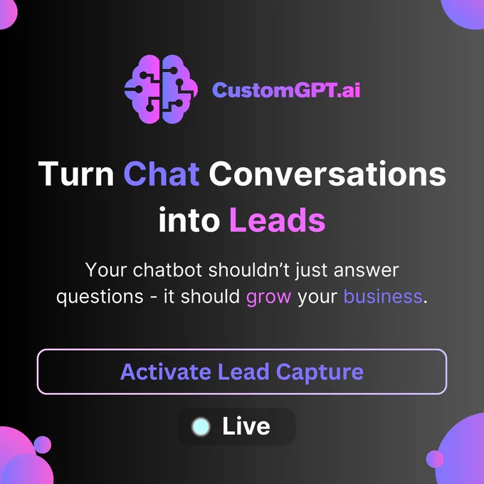 Turn Every Conversation Into Revenue with CustomGPT Lead Capture