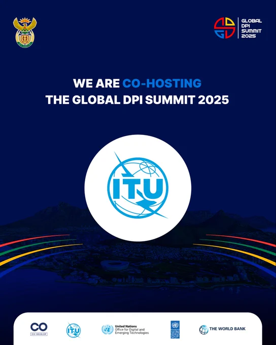Visual announcing the Global DPI Summit 2025, taking place from 4 to 6 November in Cape Town, South Africa