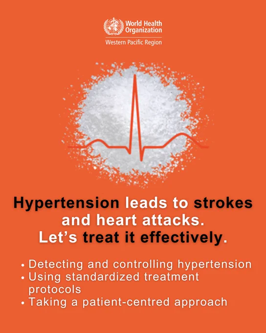 Hypertension leads to strokes and heart attacks. Let’s treat it effectively. Detecting and controlling hypertension, using standardized treatment protocols, taking a patient-centred approach