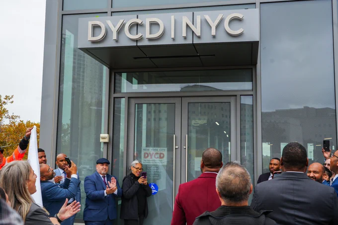 The front entrance of the new Kew Gardens community center. 