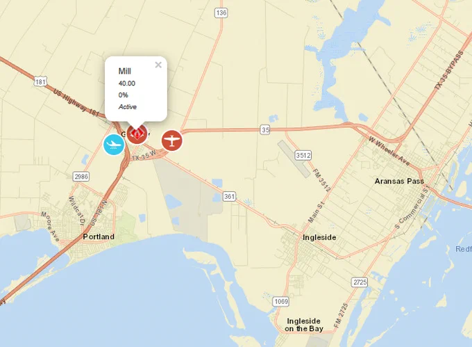mill fire location map