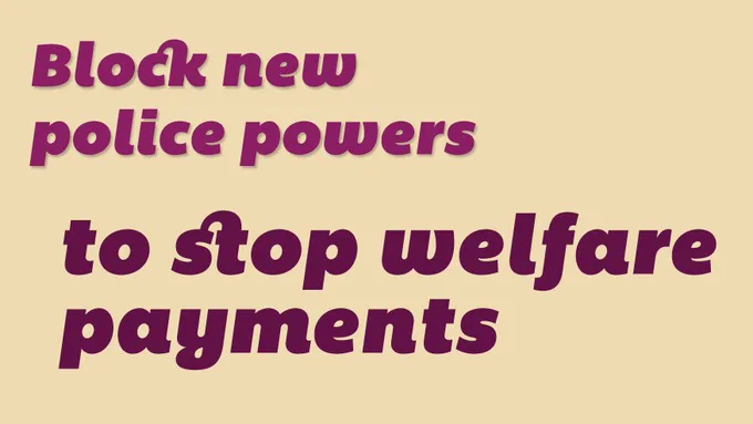 Block new powers to stop welfare payments 
