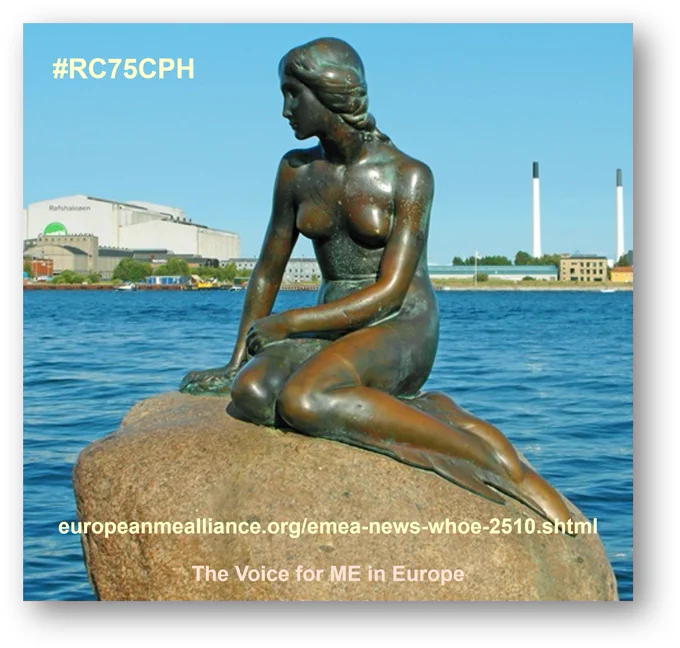 The Little Mermaid in Copengahen - venue for the #RC75CPH WHO regional Congress 2025 - and the link to European ME Alliance statements at the congress