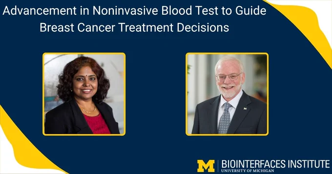 ALT Text:

Photos - Dr. Sunitha Nagrath, Dr. Max Wicha

Words - Advancement in Noninvasive Blood Test to Guide Breast Cancer Treatment Decisions