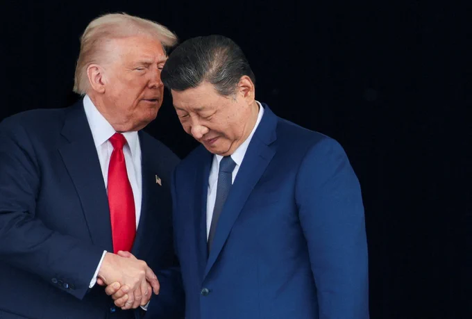 Reuters image of Presidents Trump and Xi.
