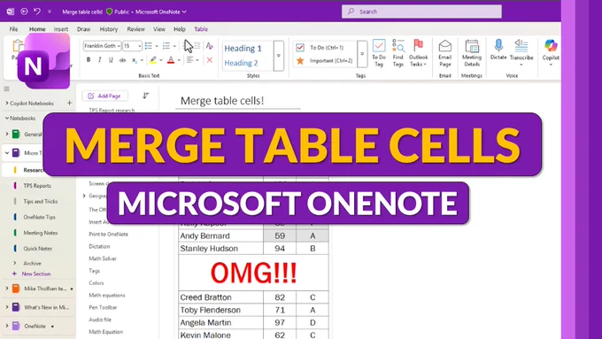 Picture of merge table cells