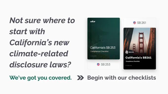 Not sure where to start with California's new climate-related disclosure laws? We've got you covered. Begin with our checklists. [pictures of reports]