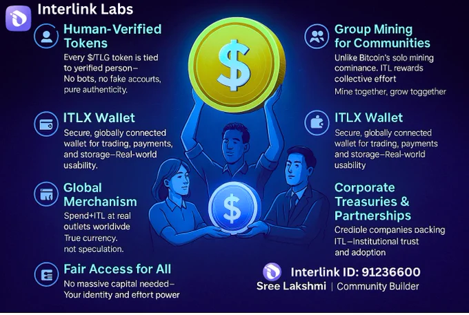 InterLink ($ITL) – The Future of Human-Centric Blockchain
InterLink is redefining digital finance with a system built on trust, authenticity, and real-world utility. Unlike speculative models, $ITL ensures steady, sustainable growth through:
✅ Human-Verified Tokens – Every token tied to a real person, eliminating bots and fake accounts.
✅ Community Mining – Collective effort, shared rewards.
✅ Burning Mechanism – Controlled supply for long-term stability.
✅ ITLX Wallet – Secure, global transactions made simple.
✅ Global Merchant Acceptance – Spend $ITL at real outlets worldwide.
✅ Corporate Partnerships & Ambassador System – Driving adoption and rewarding leadership.
Fair access for all—your identity and effort power the future economy.
💠 Join the movement where human potential beats speculation.