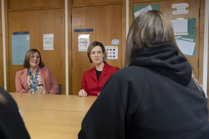 Education Secretary Jenny Gilruth meets staff at Pathhead Primary School during the launch of a national attendance campaign and resources on Parent Club.