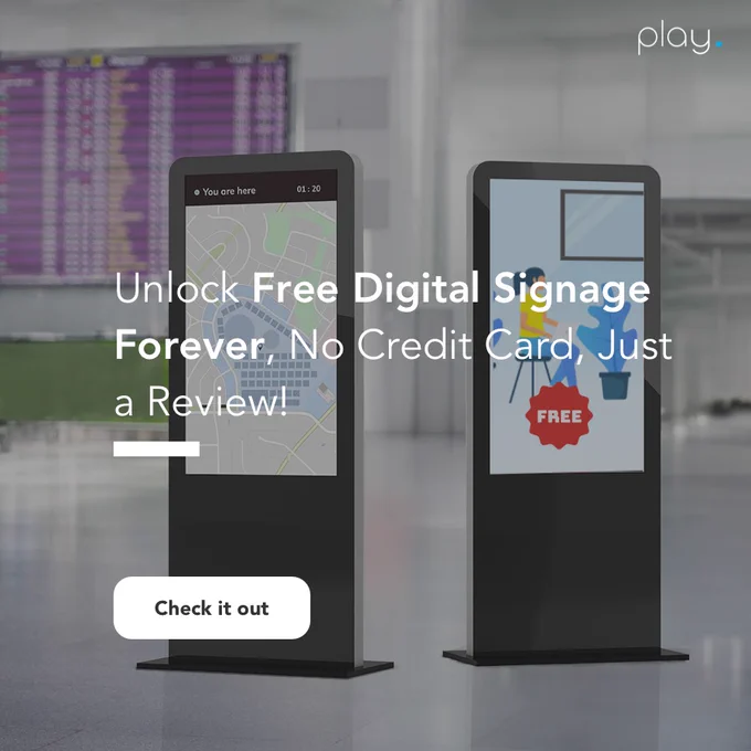ree digital signage for retail & offices—1 screen forever.