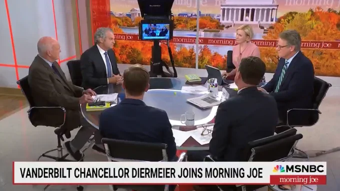 Chancellor Diermeier sits at a round table with the hosts of 'Morning Joe'.