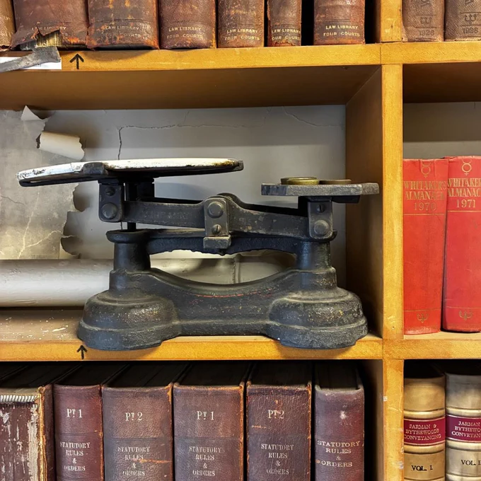 Set of historical weighing scales