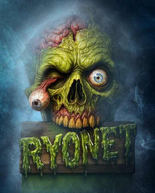 Zombie Holding a Squeegee that says Ryonet