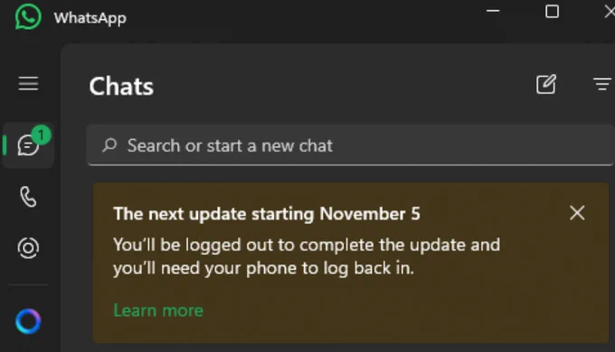WhatsApp end of life on Windows 11
