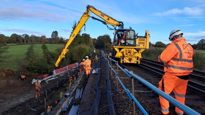 Emergency works by the River Brede stopped an active landslip.