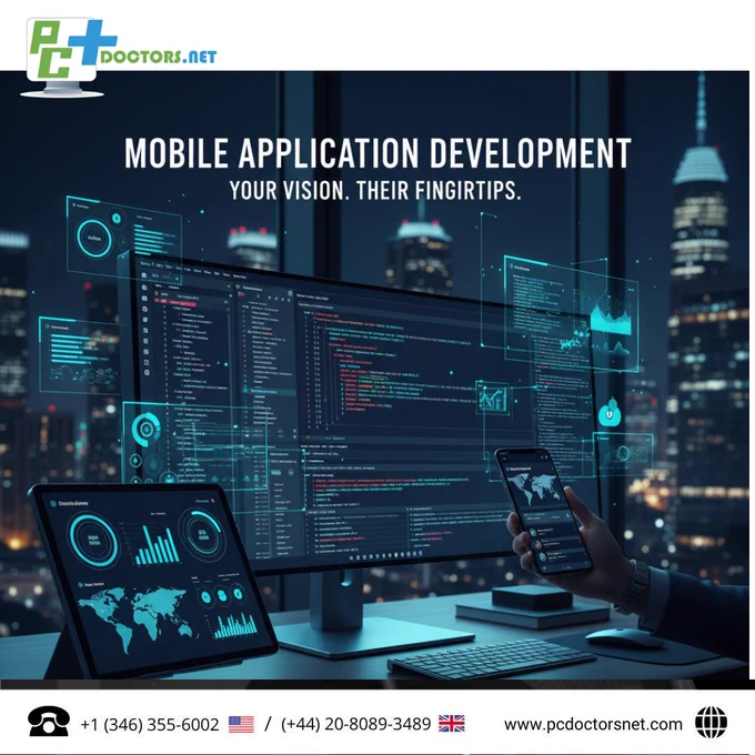 Transform your business idea into a high-performing mobile app with PC Doctors NET's Mobile Application Development Services. We specialize in building both dedicated Native and versatile Hybrid apps for iOS and Android. Our service covers everything from Custom Web Design and Development and Intuitive UI/UX to robust Cybersecurity Services and scalability, ensuring your app is fast, secure, and ready to engage your audience globally.