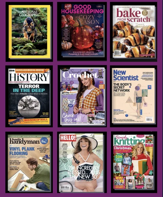 A selection of magazine front pages.
