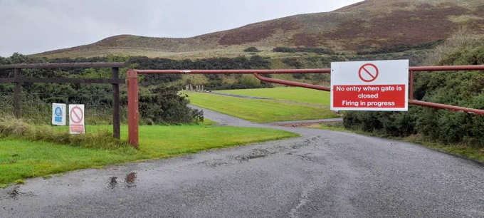 The entrance to Castlelaw Ranges. 