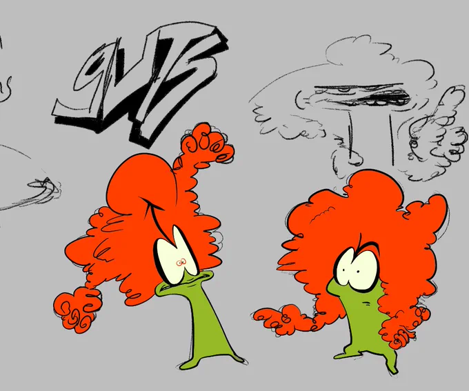 His name is guts

Atm I don't know what he is but he has no arms or hands so his hairs acts as a replacement