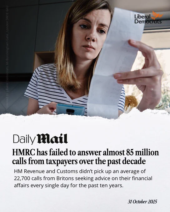 Daily Mail Article 

TEXT: HMRC has failed to answer almost 85 million calls from taxpayers over the past decade

HM Revenue and Customs didn’t pick up an average of 22,700 calls from Britons seeking advice on their financial affairs every single day for the past ten years.