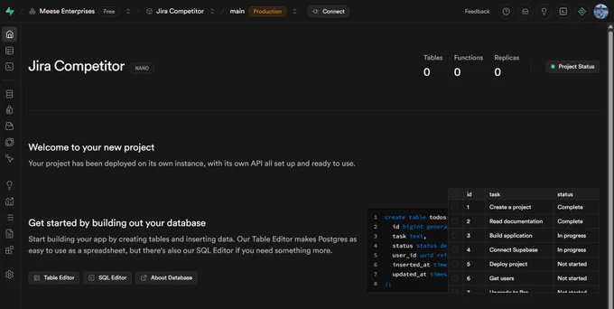 Jira Competitor on Supabase