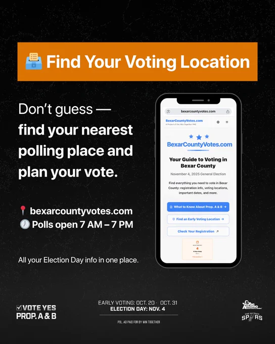 Slide 4 - Find your closest place to vote at BexarCountyVote.com