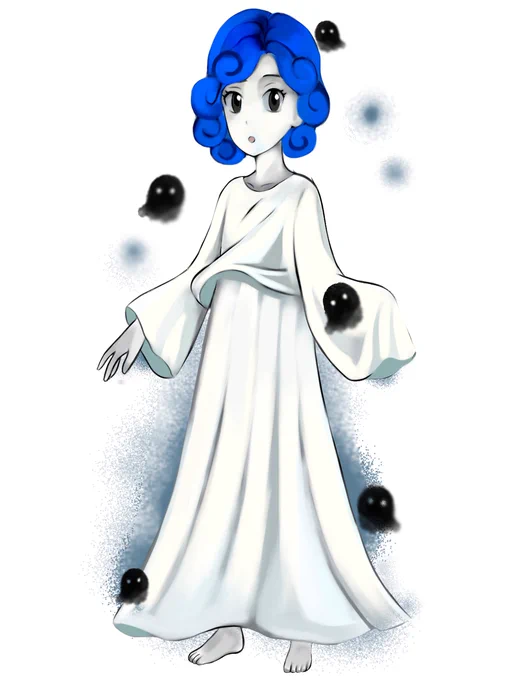 blue haired ghost girl