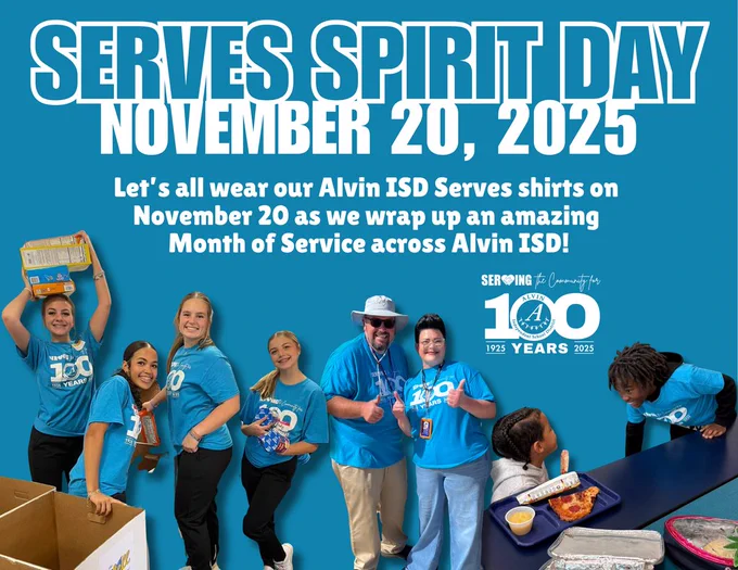 Serves Spirit Day November 20th