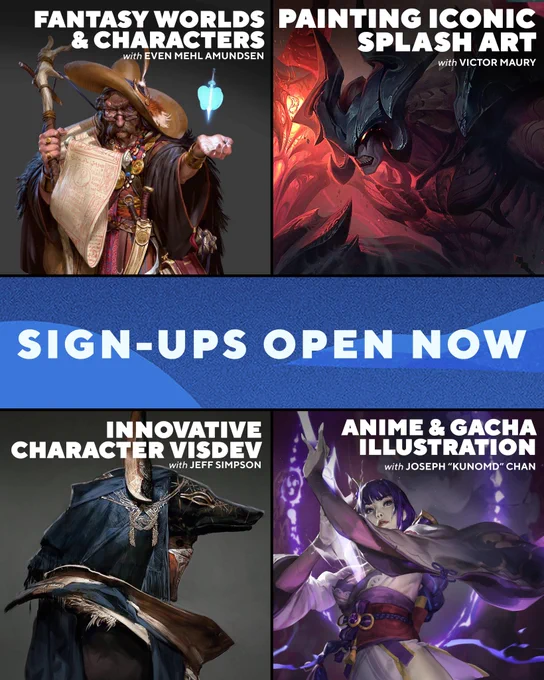 Posters for Underpaint Academy winter term classes