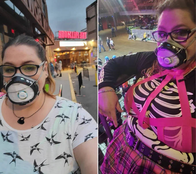 Selfies of the OP wearing a mask at Halsey concerts in Philadelphia.