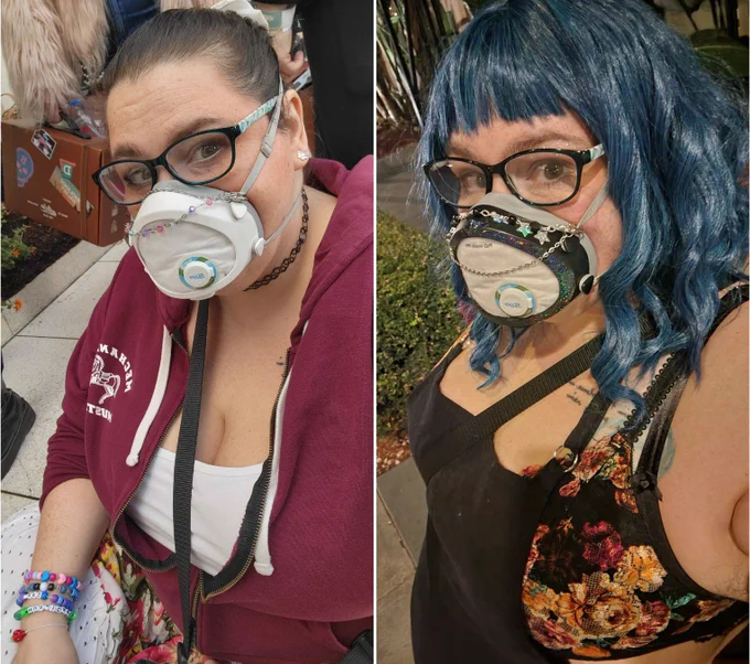 Selfies of the OP wearing a mask at Halsey concerts in LA.