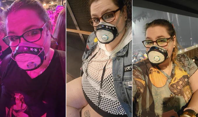 Selfies of the OP wearing a mask at Halsey concerts in Dallas, Washington DC, and Minneapolis.