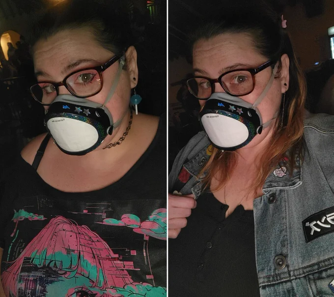 Selfies of the OP wearing a mask at Halsey concerts in Chicago.