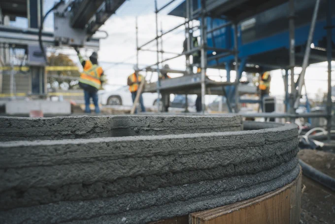 Close up of concrete on a construction site