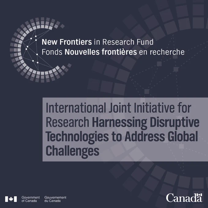International Joint Initiative for Research Harnessing Disruptive Technologies to Address Global Challenges on blue background