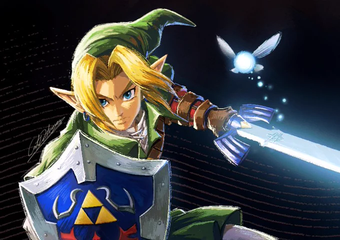 Zelda ocarina of time , fanart , Link , Zelda breath of the wild, zelda tears of the kingdom, illustration, art 