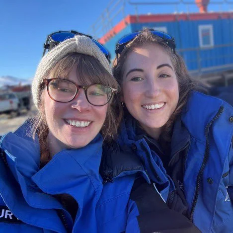 ESA medical doctors Nina Purvis and Sarah Gaier meet in Antarctica at the coastal station Mario Zuchelli