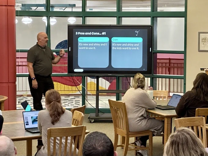mark presents to staff on the panel  