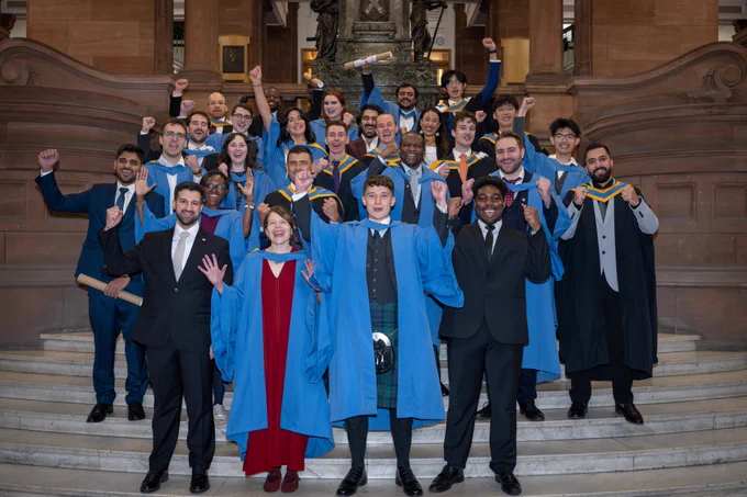 31 October was a day of celebration for @EEEStrathclyde. Over 50 students graduated in person in the Barony Hall. Prior to this, graduates celebrated with fellow EEE students, guests and department staff at a reception and prize giving in the Royal College Building.