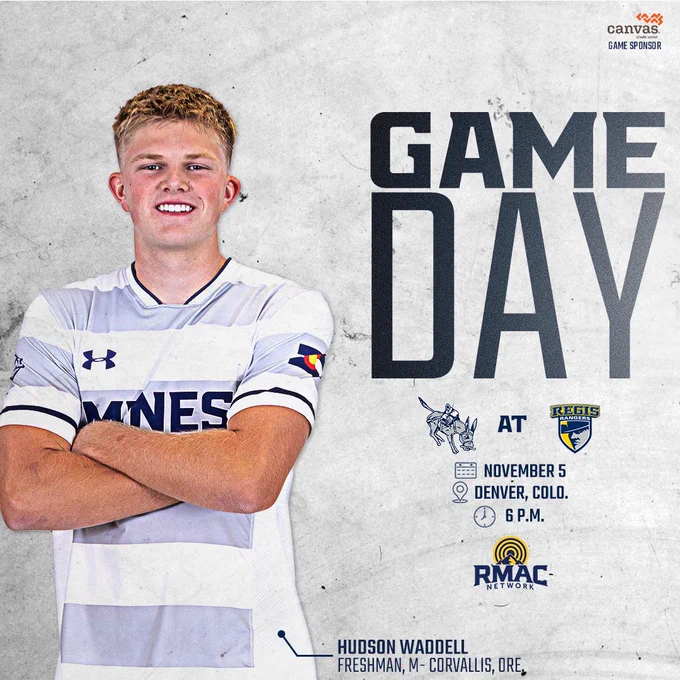 Mines men's soccer gameday vs Regis - November 5 - 6 p.m. - Denver, Colo. - Streaming on RMAC Network ‐ Photo: Hudson Waddell, Freshman M, Corvallis, Ore.